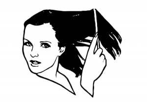 vrouw op schooltekening